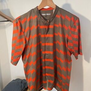 Castelli Men's Orange and Gray Cycling Jersey